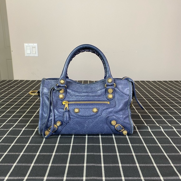 Balenciaga Handbags - Balenciaga blue leather city bag Satchel